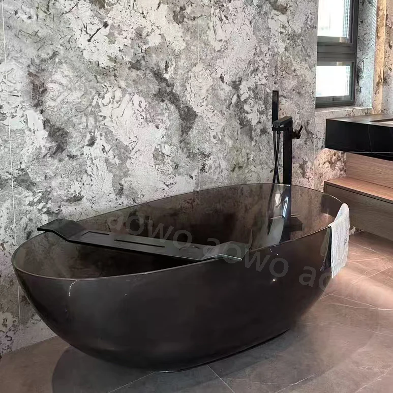 Black Resin Bathtub Teardrop-shaped Transparent Glass Whirlpool Tub Pool Crystal Freestanding Bathtub Couples Use Portable
Black Resin Bathtub Teardrop-shaped Transparent Glass Whirlpool Tub Pool Crystal Freestanding Bathtub Couples Use Portable
