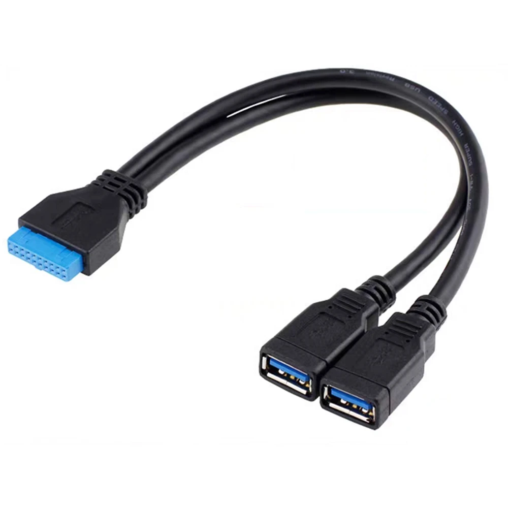 USB 3.0 adapter cable, 20 pin, one drag two to USB 3.0 motherboard, 20 pin to 2 port external conversion extension cable
USB 3.0 adapter cable, 20 pin, one drag two to USB 3.0 motherboard, 20 pin to 2 port external conversion extension cable