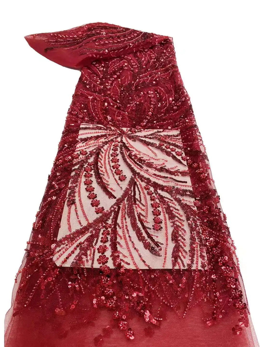African Lace Fabric 5 Yards 2024 High Quality Elegant Beaded Embroidered French Nigerian Sequins Lace Fabric For Wedding Dress
African Lace Fabric 5 Yards 2024 High Quality Elegant Beaded Embroidered French Nigerian Sequins Lace Fabric For Wedding Dress