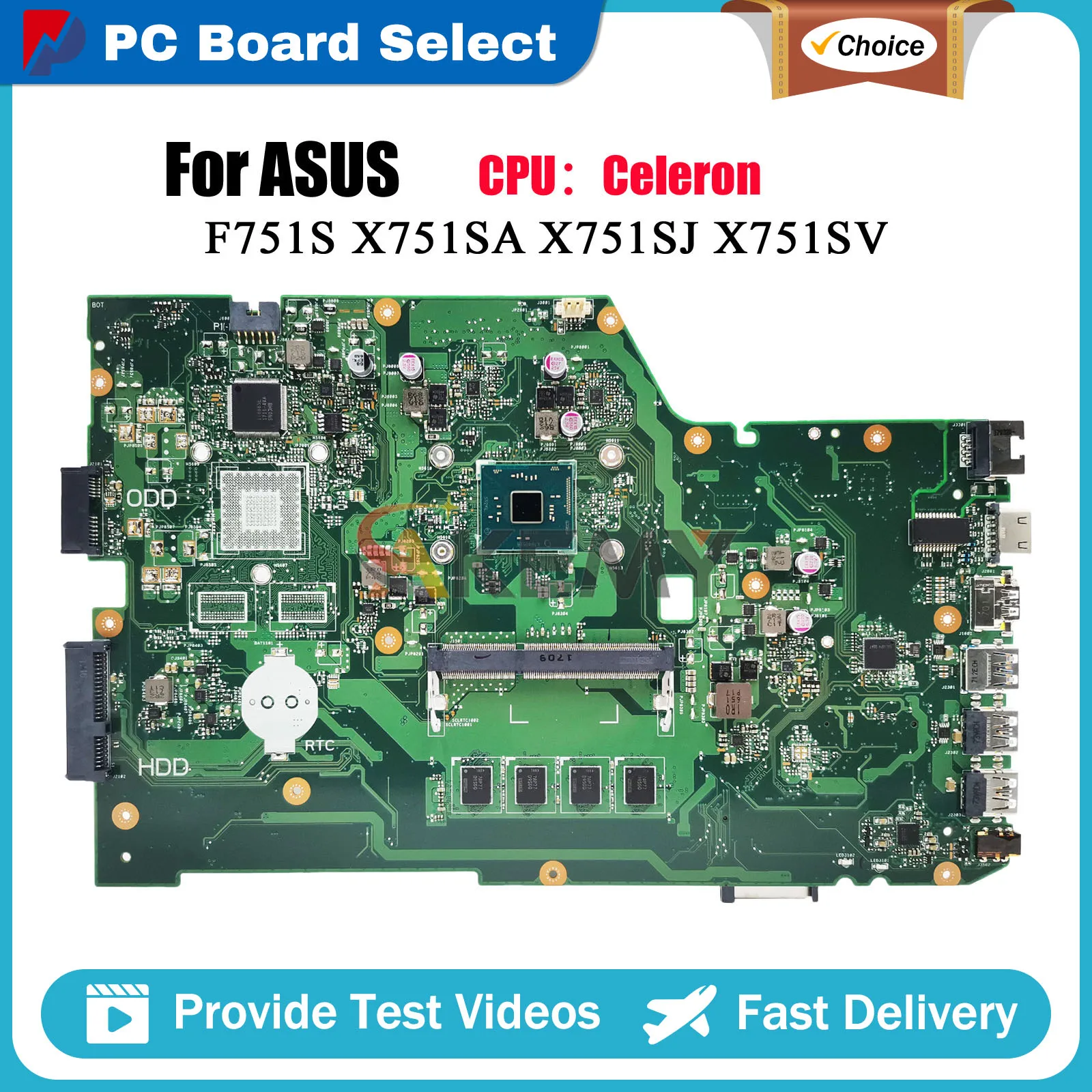 X751SA Laptop Motherboard For ASUS VivoBook A751S X751SV X751SA X751SJ F751S X751S Mainboard With Celeron CPU 100% tests OK stk
X751SA Laptop Motherboard For ASUS VivoBook A751S X751SV X751SA X751SJ F751S X751S Mainboard With Celeron CPU 100% tests OK stk