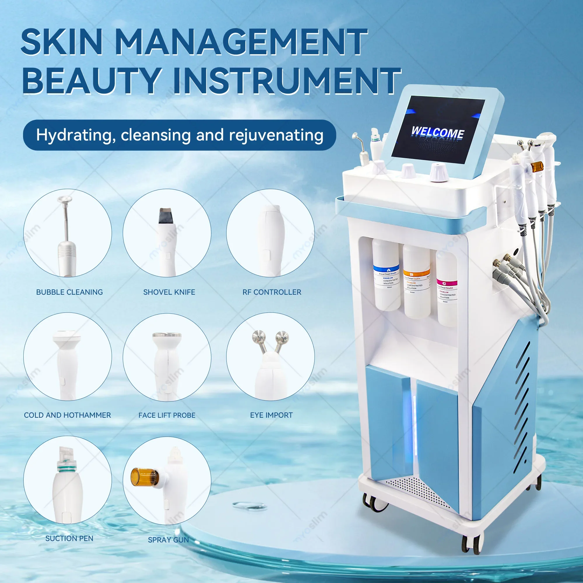 Oxygen Skin Moisturizing Beauty Machine Hydrodermabrasion Water Peeling Deep Cleansing Exfoliation Beauty Facial Device
Oxygen Skin Moisturizing Beauty Machine Hydrodermabrasion Water Peeling Deep Cleansing Exfoliation Beauty Facial Device