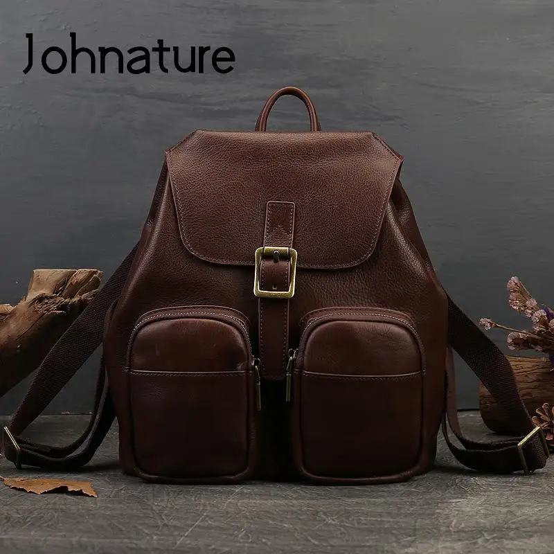 Johnature Genuine Leather Retro Backpack Large Capacity Women Bag Natural Real Cowhide Leisure Outdoor Travel Bags Backpacks
Johnature Genuine Leather Retro Backpack Large Capacity Women Bag Natural Real Cowhide Leisure Outdoor Travel Bags Backpacks