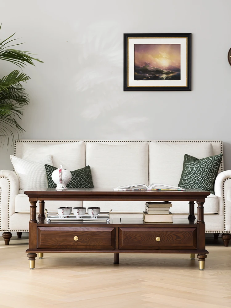 Forest solid wood coffee table American home living room furniture combination light luxury pure solid wood black walnut square
Forest solid wood coffee table American home living room furniture combination light luxury pure solid wood black walnut square