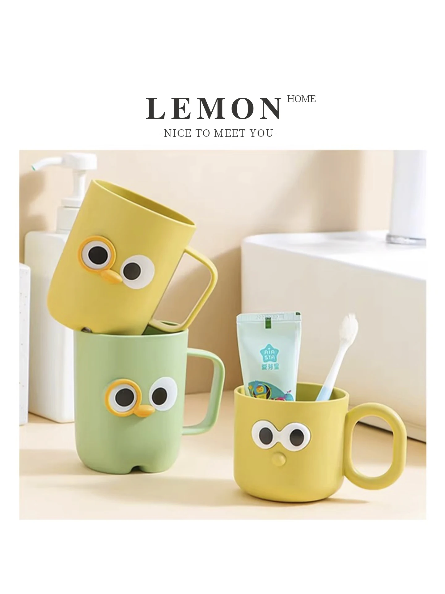Cute Cartoon Big Eyes Couple Style Toothbrush Cup Lemon Home Family Dental Care Plastic Bowl Creative Bathroom Accessories
Cute Cartoon Big Eyes Couple Style Toothbrush Cup Lemon Home Family Dental Care Plastic Bowl Creative Bathroom Accessories