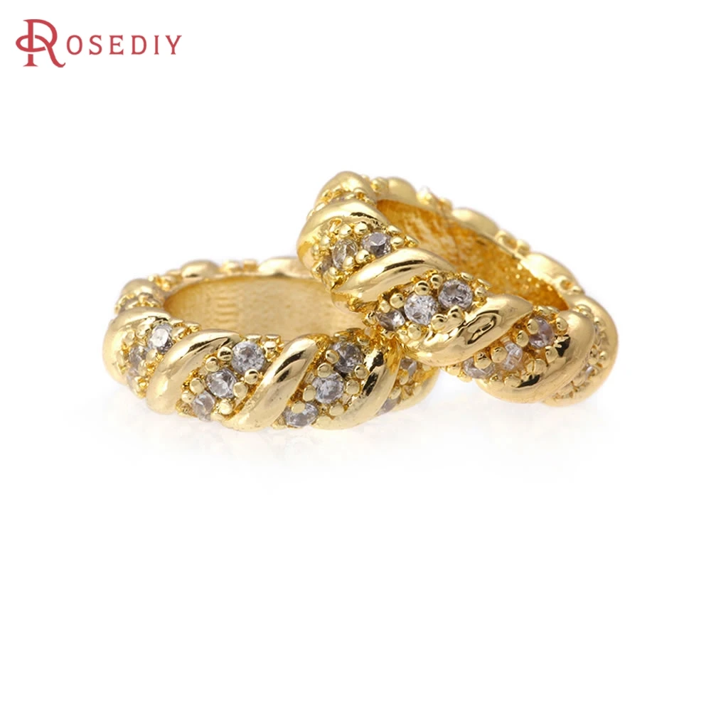 18K Gold Color Brass Zircon Large Hole Wheel Spacer Beads Bracelets Beads High Quality Necklace Earrings Making Diy Accessories
18K Gold Color Brass Zircon Large Hole Wheel Spacer Beads Bracelets Beads High Quality Necklace Earrings Making Diy Accessories