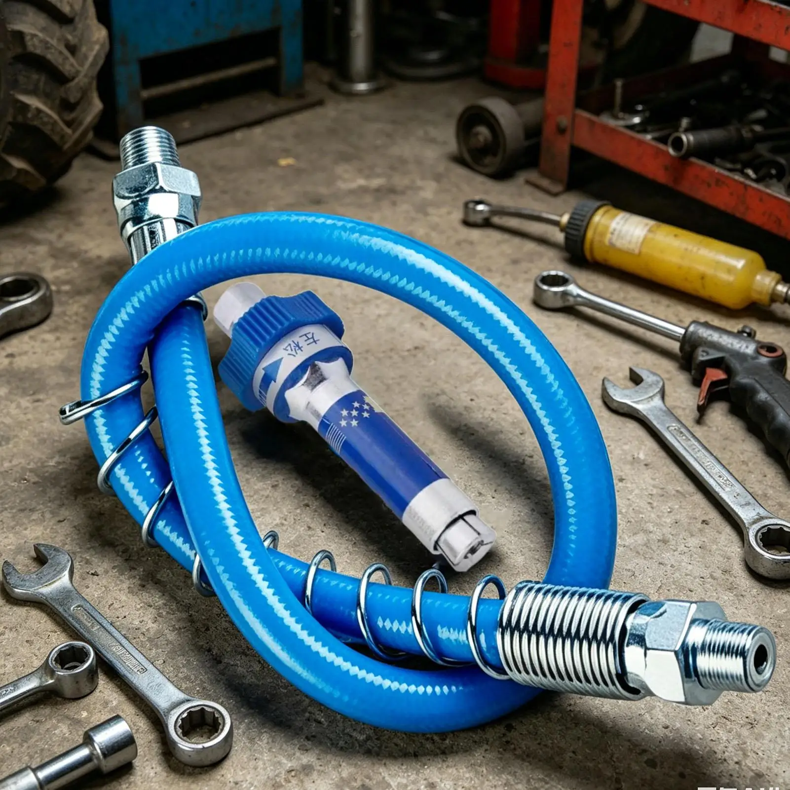 High Pressure Grease Nozzle Flat-Head Grease Tips Automotive Lubricant Tips External spiral grease nozzle with 30cm hose
High Pressure Grease Nozzle Flat-Head Grease Tips Automotive Lubricant Tips External spiral grease nozzle with 30cm hose