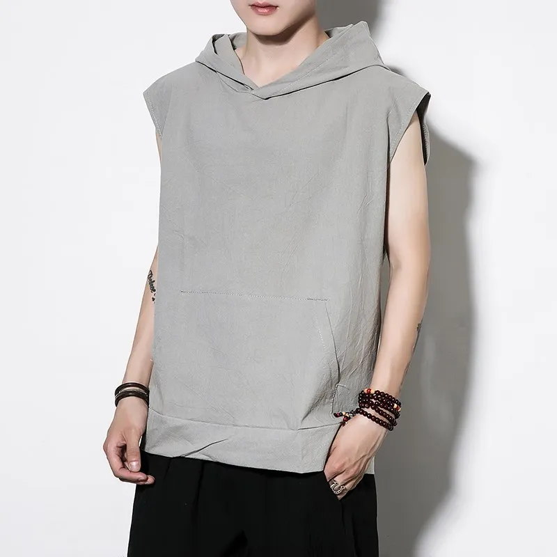 Loose Cotton Linen Vest for Men with Hood Thin Svel T-irt Pure Color Casual Summer Faion Youth Sle Daily Wear
Loose Cotton Linen Vest for Men with Hood Thin Svel T-irt Pure Color Casual Summer Faion Youth Sle Daily Wear