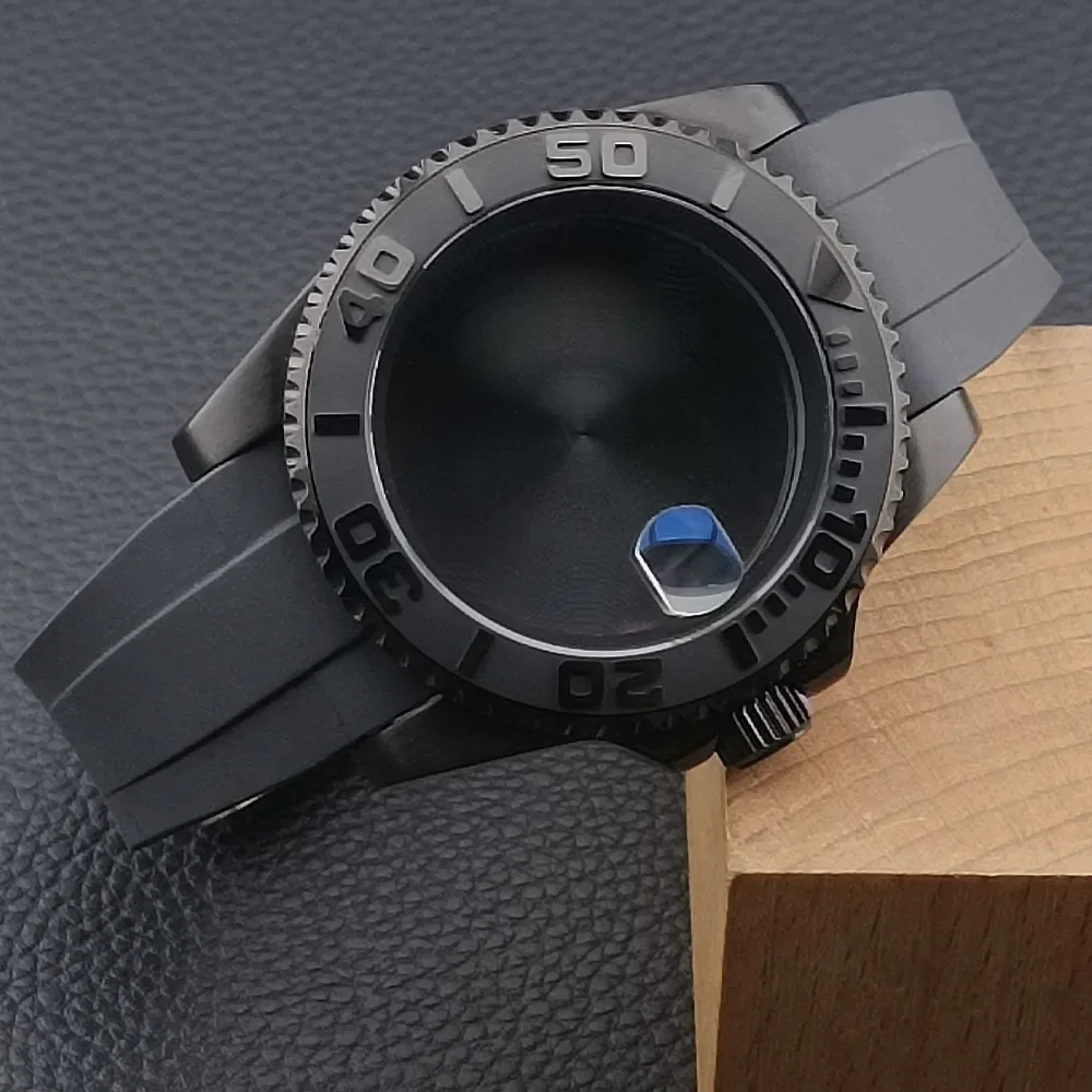 40mm Black PVD Stainless Steel Case Rubber Strap fit NH34/NH35/NH36 movement sapphire glass magnifying glass waterproof watch
40mm Black PVD Stainless Steel Case Rubber Strap fit NH34/NH35/NH36 movement sapphire glass magnifying glass waterproof watch