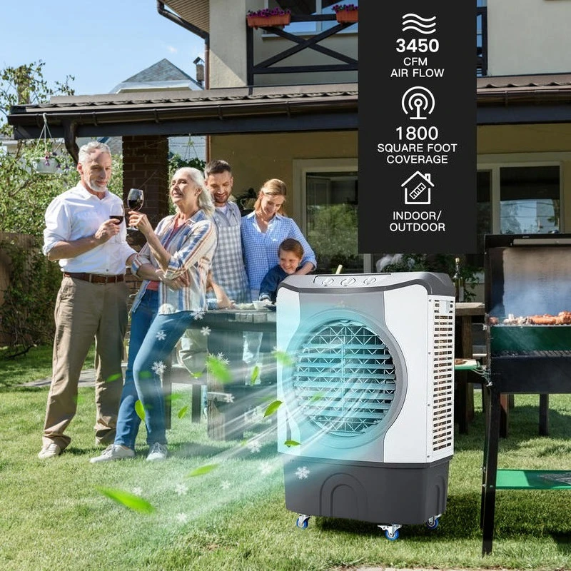 4-in-1 Industrial Evaporative Air Cooler Fan with 12 Gallon Tank and Wheels-Gray
4-in-1 Industrial Evaporative Air Cooler Fan with 12 Gallon Tank and Wheels-Gray