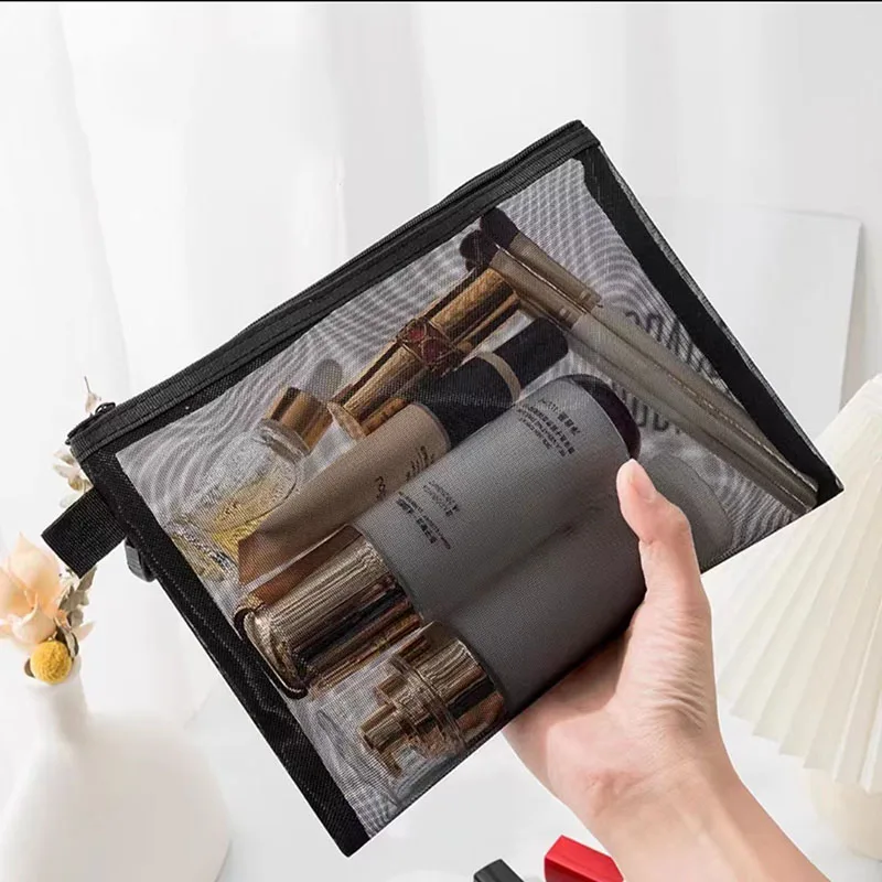 1Pcs Women Black Transparent Mesh Makeup Bag Large Capacity Cosmetic Organizer Pouch for Lipstick Travel Toiletry Storage Case
1Pcs Women Black Transparent Mesh Makeup Bag Large Capacity Cosmetic Organizer Pouch for Lipstick Travel Toiletry Storage Case