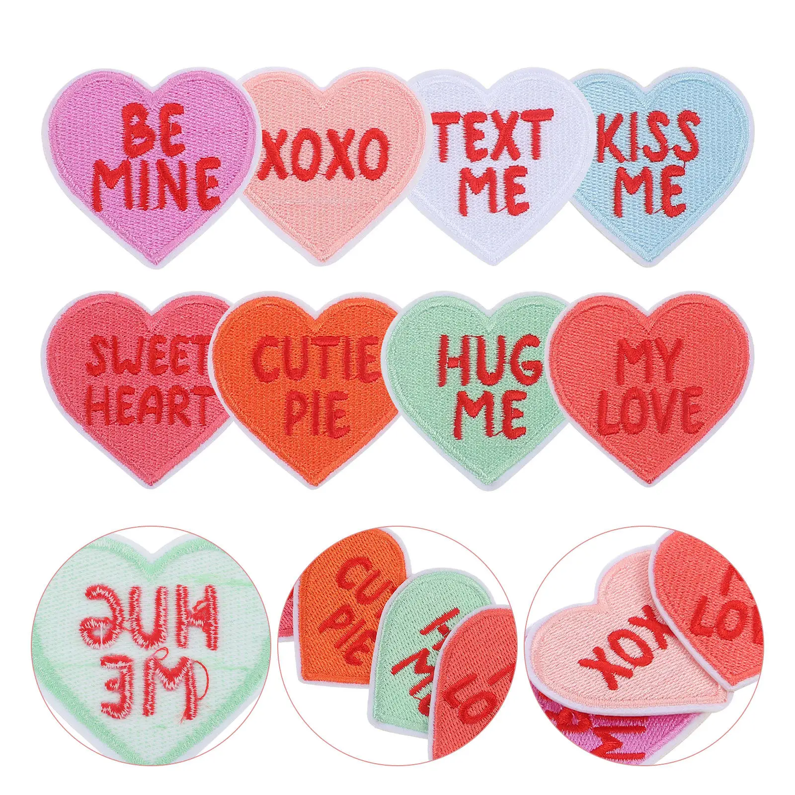 8Pcs Heart Embroidered Patch Set Couples Iron on Applique DIY Clothing Backpack Hat Repair Decorative Fabric Accessories
8Pcs Heart Embroidered Patch Set Couples Iron on Applique DIY Clothing Backpack Hat Repair Decorative Fabric Accessories