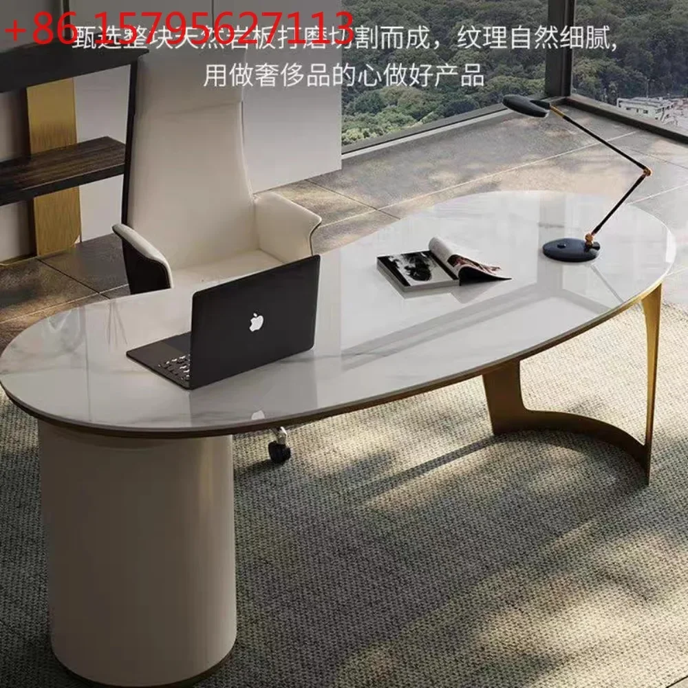 New light luxury rock slab desk home study writing
New light luxury rock slab desk home study writing
