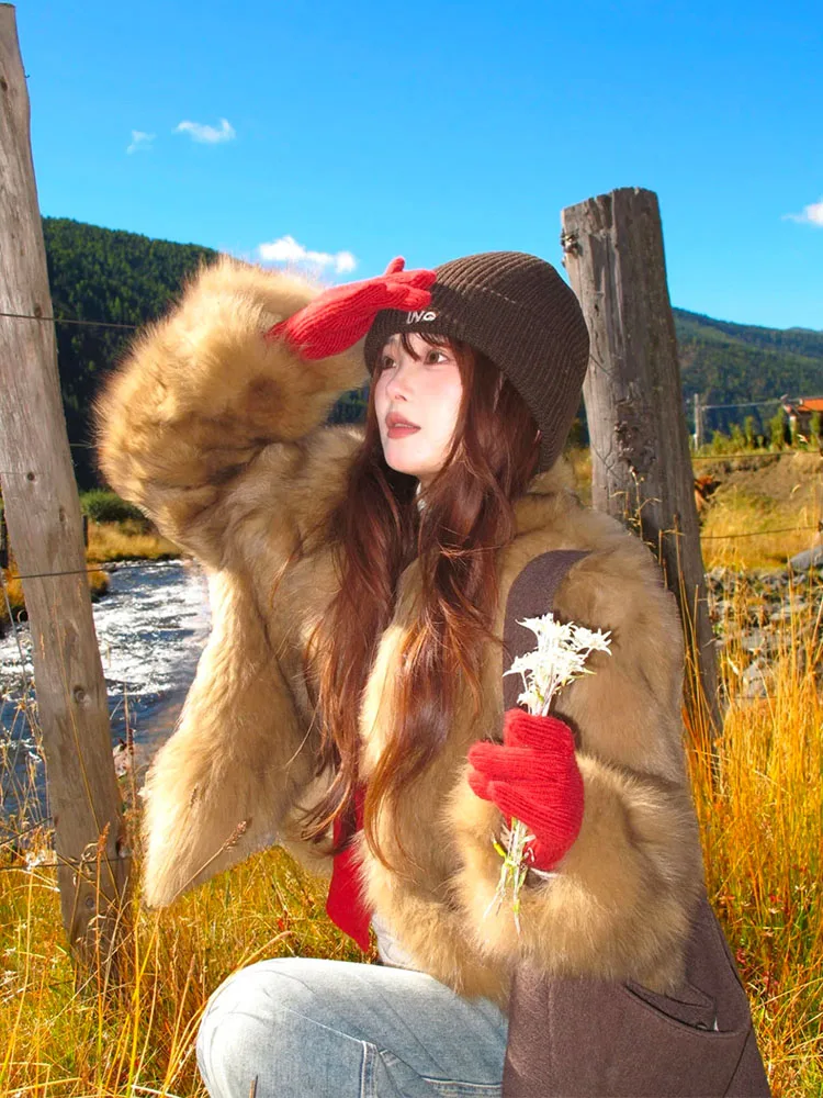 Thiened Double Color adient Fur Coat Women's Warmth High-End Small Size Plu Upper Body Casual Sle ort Length
Thiened Double Color adient Fur Coat Women's Warmth High-End Small Size Plu Upper Body Casual Sle ort Length