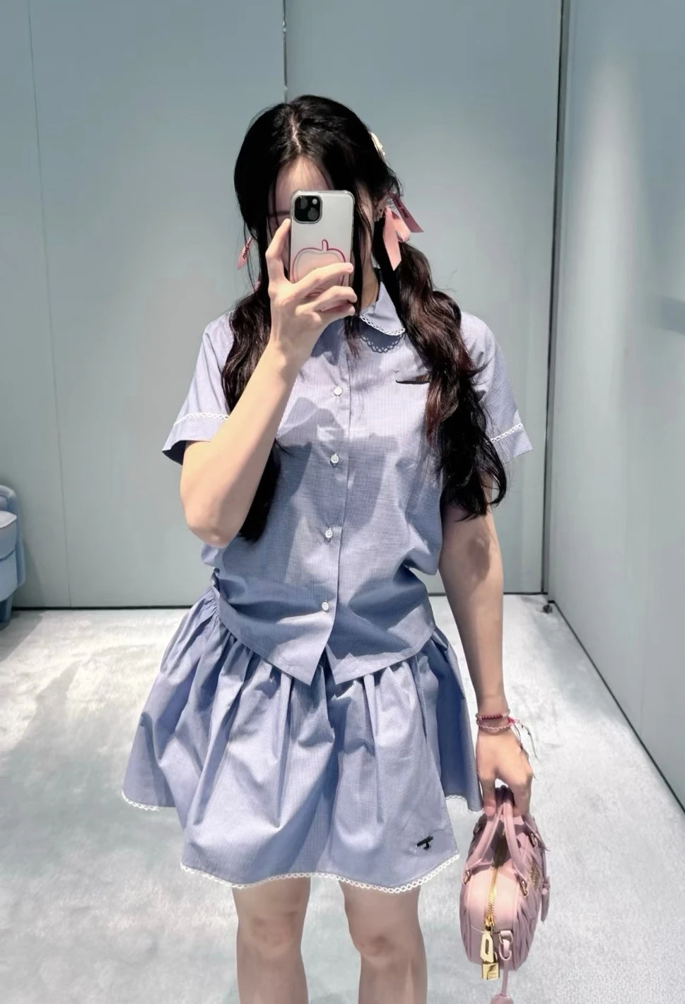 Summer 2026 Blue And White Plaid Doll Collar Shirt And Half Skirt Two-Piece Set Women's Lace Trim Anti-Aging Ensemble Cotton ...
Summer 2026 Blue And White Plaid Doll Collar Shirt And Half Skirt Two-Piece Set Women's Lace Trim Anti-Aging Ensemble Cotton ...