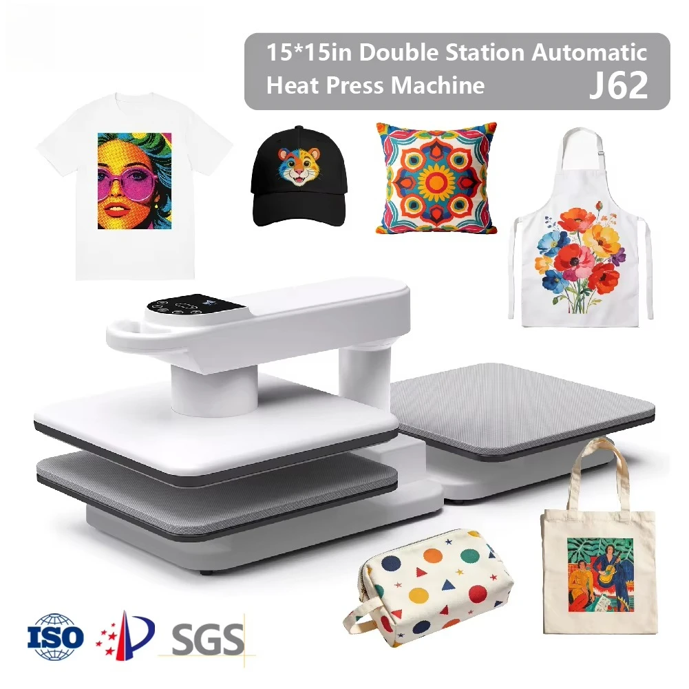 360 Dual Auto Heat Press 15x15 Double Workstation Shirt Press Auto Release 7-Level Pressure Dual Swivel Sublimation Machine
360 Dual Auto Heat Press 15x15 Double Workstation Shirt Press Auto Release 7-Level Pressure Dual Swivel Sublimation Machine