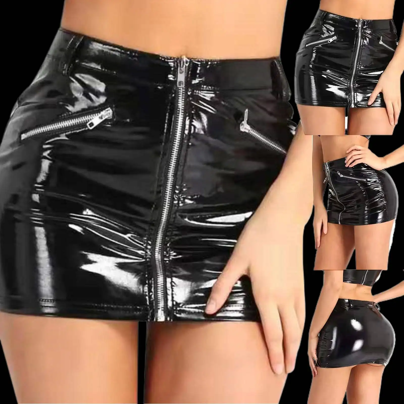 Women Sexy Wetlook Latex Mini Skirts Nightclub Costume Femme Skirts Faux Leather Zipper Bodycon Sexy Mini Skirt Party Clubwear
Women Sexy Wetlook Latex Mini Skirts Nightclub Costume Femme Skirts Faux Leather Zipper Bodycon Sexy Mini Skirt Party Clubwear