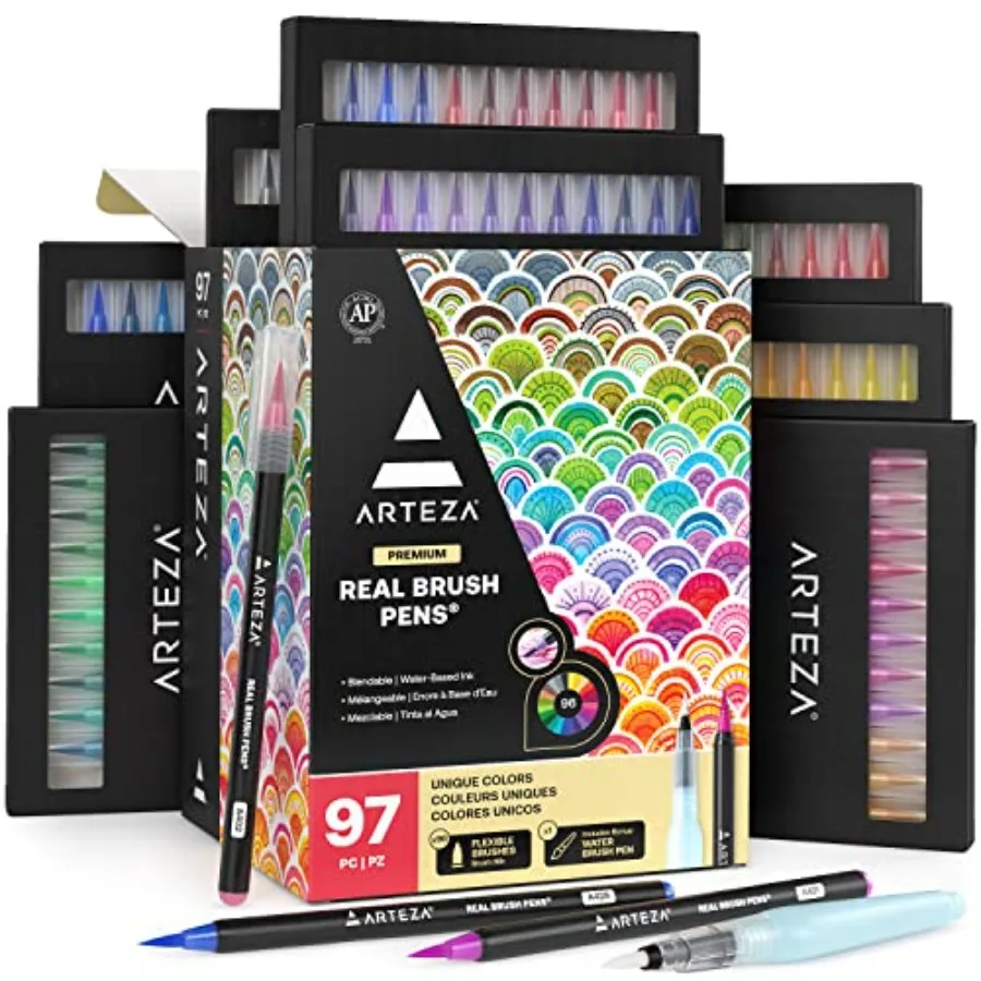 Real Brush Pens 96 Watercolor Pens Drawing Markers with Flexible Brush Tips Watercolor Markers for Artists and Beginners
Real Brush Pens 96 Watercolor Pens Drawing Markers with Flexible Brush Tips Watercolor Markers for Artists and Beginners