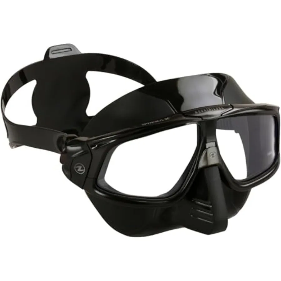 Freediving mask for underwater use, plexisol anti-fog lenses, black, lightweight low-volume design with 180-degree wide-angle v
Freediving mask for underwater use, plexisol anti-fog lenses, black, lightweight low-volume design with 180-degree wide-angle v