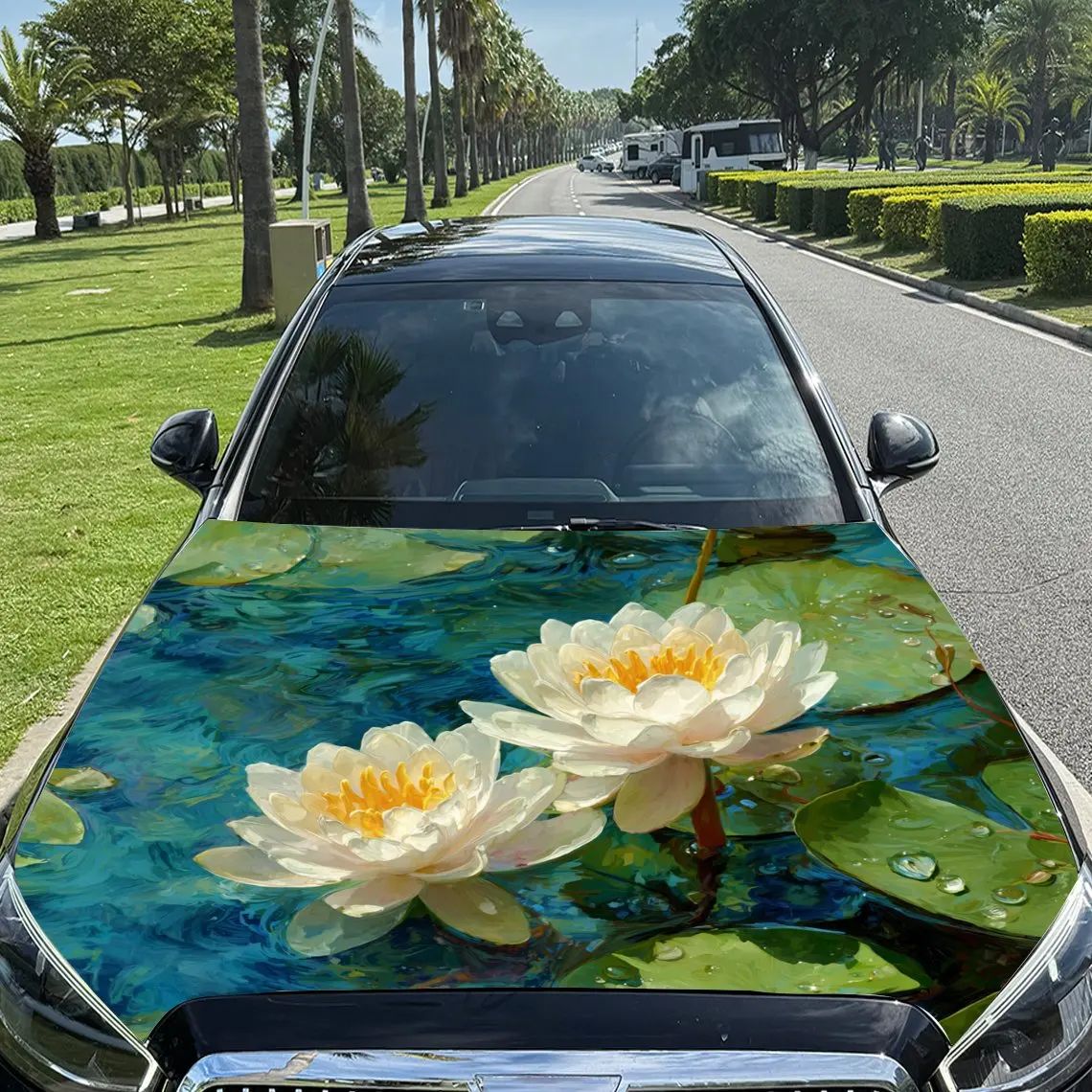 Clear Ripple Jade Dew Twin Lotus Print car hood stickers, waterproof self-adhesive, scratch resistant, easy to stick, durable ca
Clear Ripple Jade Dew Twin Lotus Print car hood stickers, waterproof self-adhesive, scratch resistant, easy to stick, durable ca