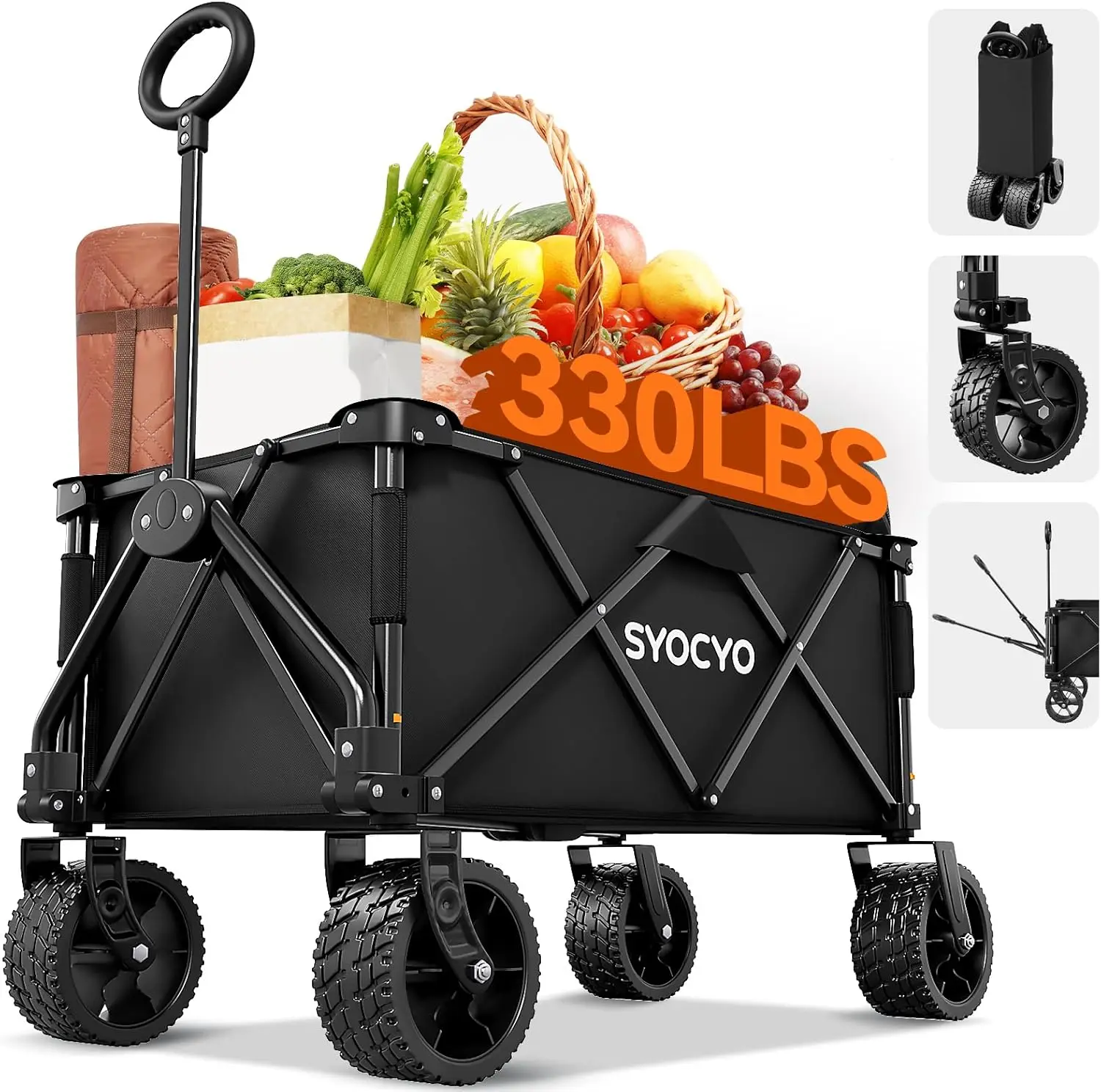 Wagon Cart, Heavy Duty Folding Wagon with 330lbs Weight Capacity, Beach Wagon with All-Terrain Wheels Utili
Wagon Cart, Heavy Duty Folding Wagon with 330lbs Weight Capacity, Beach Wagon with All-Terrain Wheels Utili