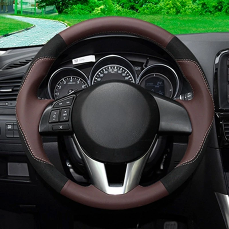 Чехол для руля из искусственной кожи, черный цвет, для Mazda чехол рулевого колеса автомобиля CX5, Atenza, новинка 2014, Mazda 3 CX-5 2016
Чехол для руля из искусственной кожи, черный цвет, для Mazda чехол рулевого колеса автомобиля CX5, Atenza, новинка 2014, Mazda 3 CX-5 2016