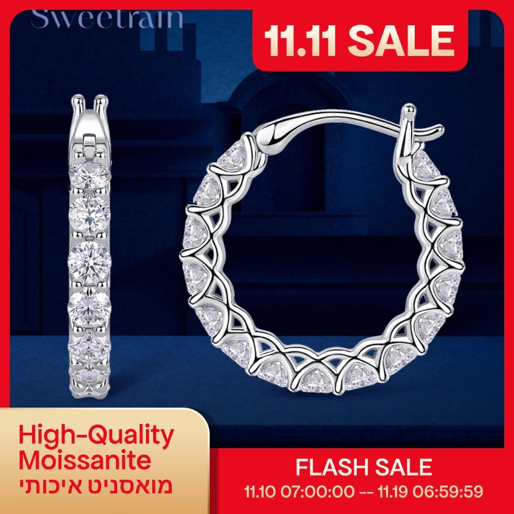 Sweetrain 3 мм все серьги-кольца из муассанита 925 серебряные серьги из белого золота для женщин классические блестящие свадебные украшения
Sweetrain 3 мм все серьги-кольца из муассанита 925 серебряные серьги из белого золота для женщин классические блестящие свадебные украшения