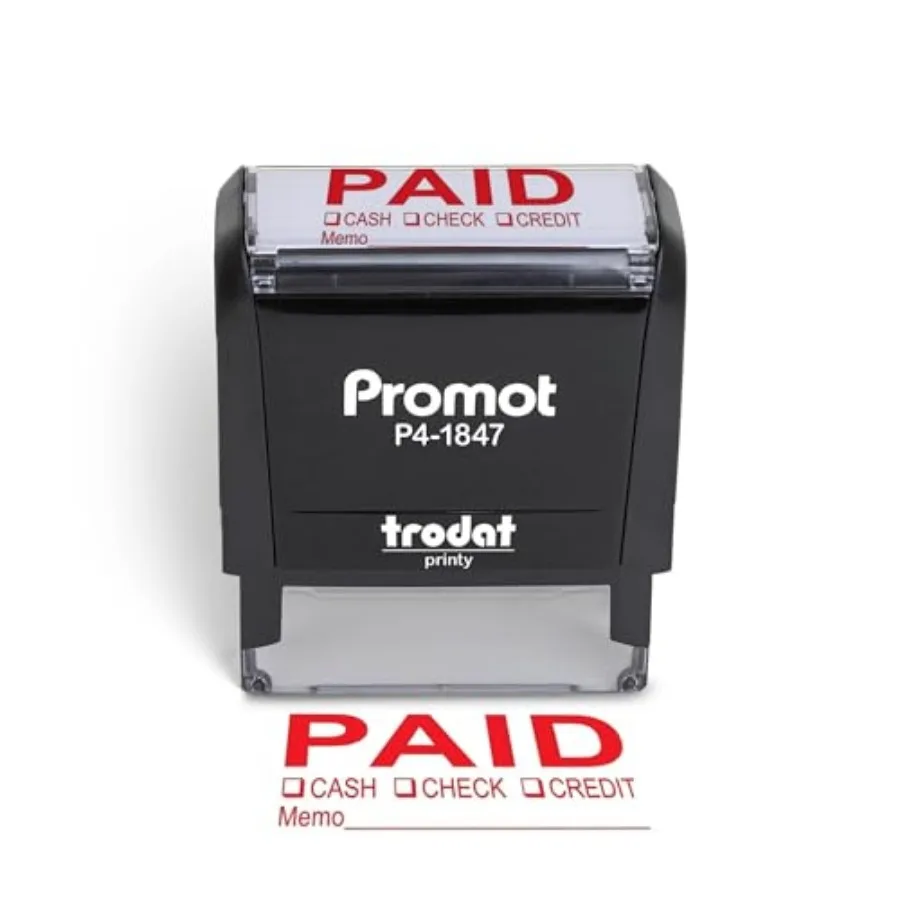 Paid Stamp Self Inking Stamp - Paid Stamp for Office, Accounts Payable Stamp w/Type and Memo - Rubber Stamps for Retail Use, Re
Paid Stamp Self Inking Stamp - Paid Stamp for Office, Accounts Payable Stamp w/Type and Memo - Rubber Stamps for Retail Use, Re