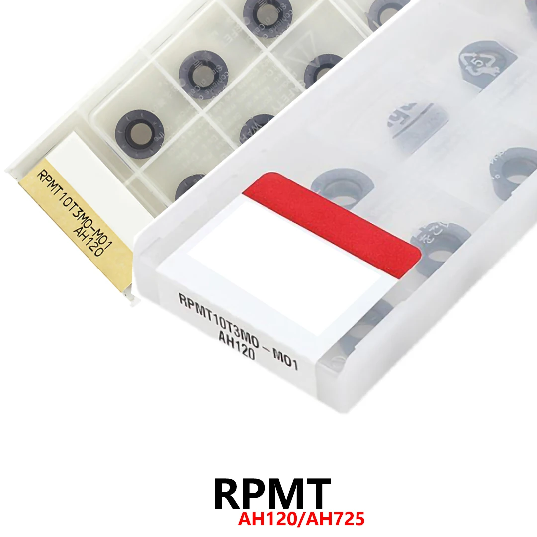 Original RPMT08T2 RPMT10T3 RPMT1204 MO RPMT08T2MO RPMT10T3MO RPMT1204MO M01 AH120 AH725 Tools Holder Blades RPMT Carbide Inserts