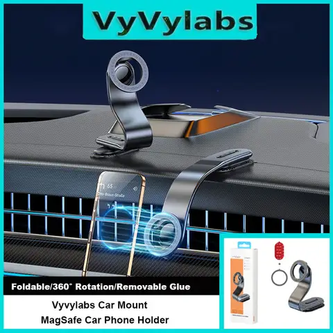 Soporte Magnético para Teléfono de Coche VYVYLABS de 15 W, Carga Rápida Inalámbrica Magsafe 360 °   Soporte Giratorio para Teléfono de Coche con Cargador Inalámbrico