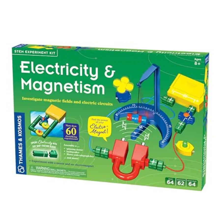 Electricity Magnetism Science Kit for classroom and home use ABS plastic blue and gray 62 safe experiments with snap-together b
Electricity Magnetism Science Kit for classroom and home use ABS plastic blue and gray 62 safe experiments with snap-together b