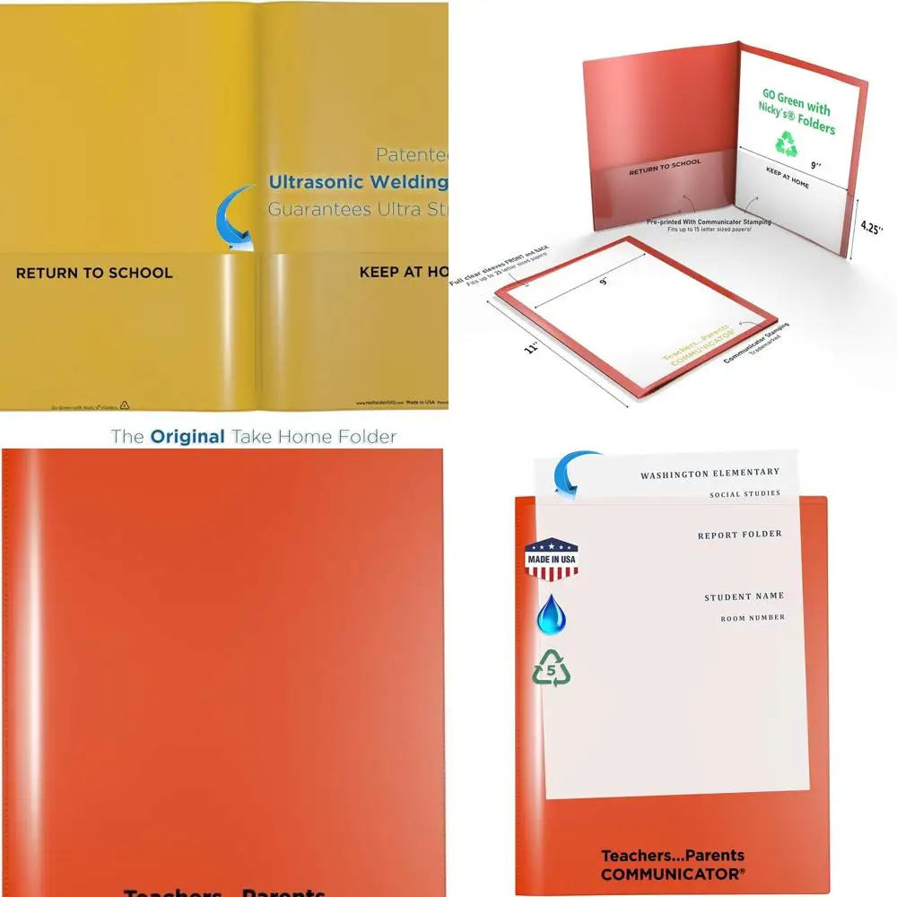 Tear-Resistant English Communicator Folders, 2 Pockets, 2 Sleeves, Letter Size, Orange, 24 Pack
Tear-Resistant English Communicator Folders, 2 Pockets, 2 Sleeves, Letter Size, Orange, 24 Pack