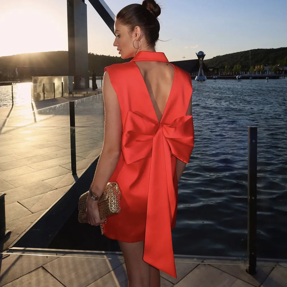 Red Bow Dress Satin Sext V Back Short Birthday Dress Elegant Women's Party Dress In Spring Summer Office Lady Women Bow Suit
Red Bow Dress Satin Sext V Back Short Birthday Dress Elegant Women's Party Dress In Spring Summer Office Lady Women Bow Suit