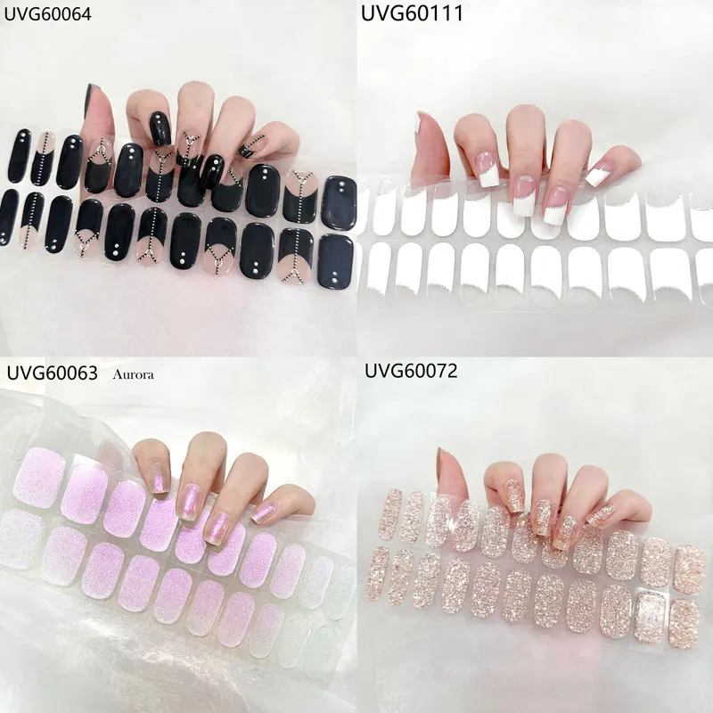 22 Tips/Sheet Aurora Semi Cured Gel Nail Strip Sticker UV/LED Lamp Cured Glitter Nail Gel Polish Wraps Full Cover Nail Decals
22 Tips/Sheet Aurora Semi Cured Gel Nail Strip Sticker UV/LED Lamp Cured Glitter Nail Gel Polish Wraps Full Cover Nail Decals