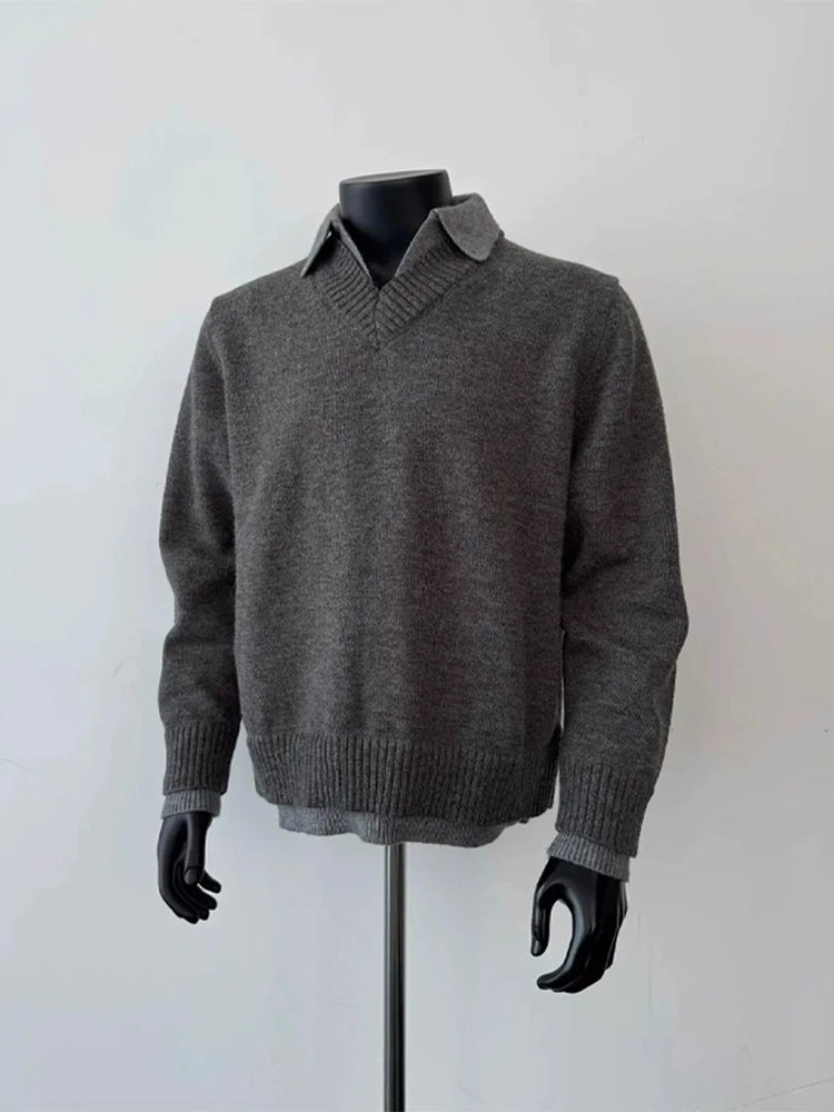 Мужской трикотажный джемпер в стиле ретро с V-образным вырезом и длинным рукавом, комфортный, осенний базовый слой, имитация двухслойности, CleanFit, повседневная одежда
Мужской трикотажный джемпер в стиле ретро с V-образным вырезом и длинным рукавом, комфортный, осенний базовый слой, имитация двухслойности, CleanFit, повседневная одежда