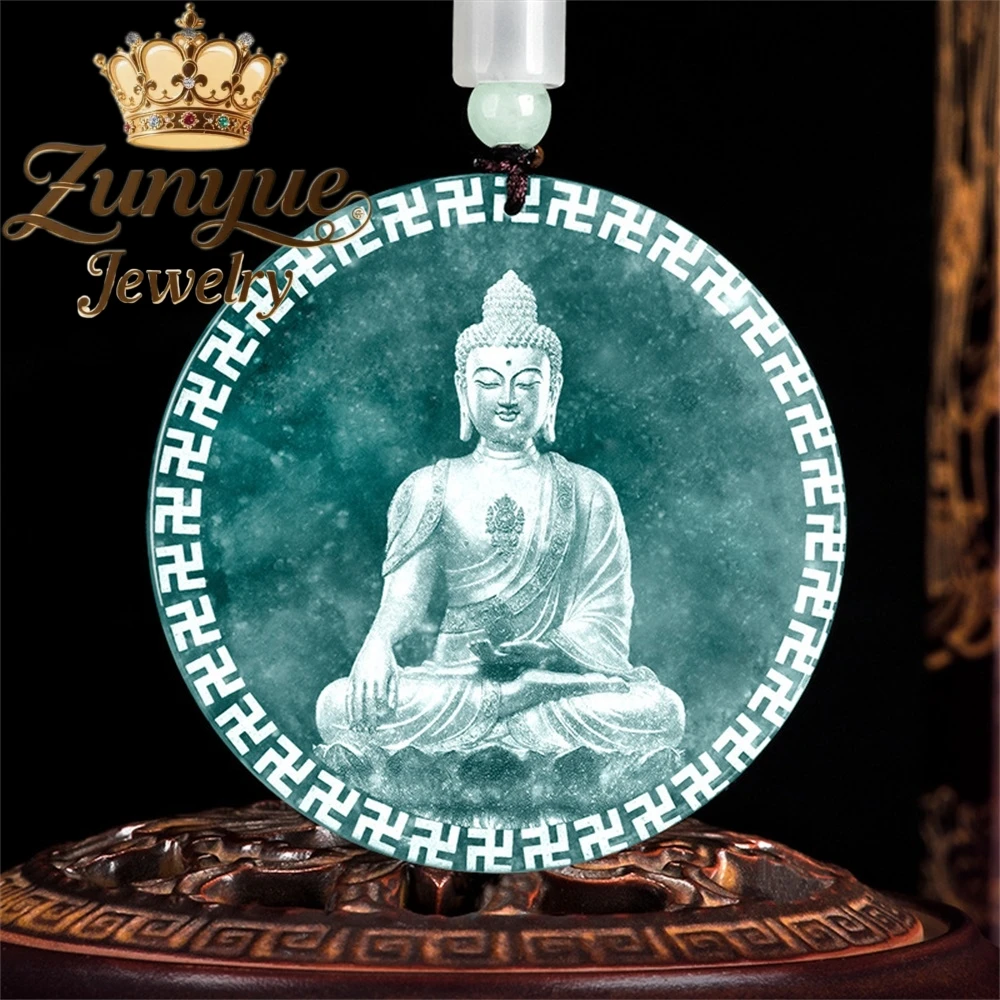 Genuine Natural A-Grade Ice-Type Jadeite Blue Water Heart Sutra Buddha Shadow Sculpture Pendant High-End Fashion Jewelry Gift
Genuine Natural A-Grade Ice-Type Jadeite Blue Water Heart Sutra Buddha Shadow Sculpture Pendant High-End Fashion Jewelry Gift