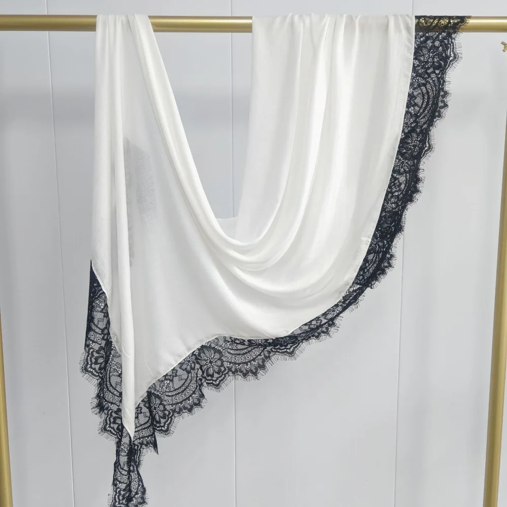 Fashion Sunscreen Lace Edge Headscarf Cotton Solid Color Hijab Scarf Long Veil Thin Large Shawl Women
Fashion Sunscreen Lace Edge Headscarf Cotton Solid Color Hijab Scarf Long Veil Thin Large Shawl Women