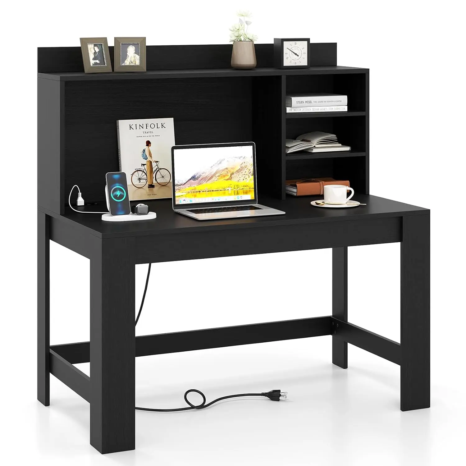 Computer Desk with Hutch, Modern Home Office Desk with Power Outlets, Storage Shelves & Cable Hole, Makeup Vanity, Custom
Computer Desk with Hutch, Modern Home Office Desk with Power Outlets, Storage Shelves & Cable Hole, Makeup Vanity, Custom