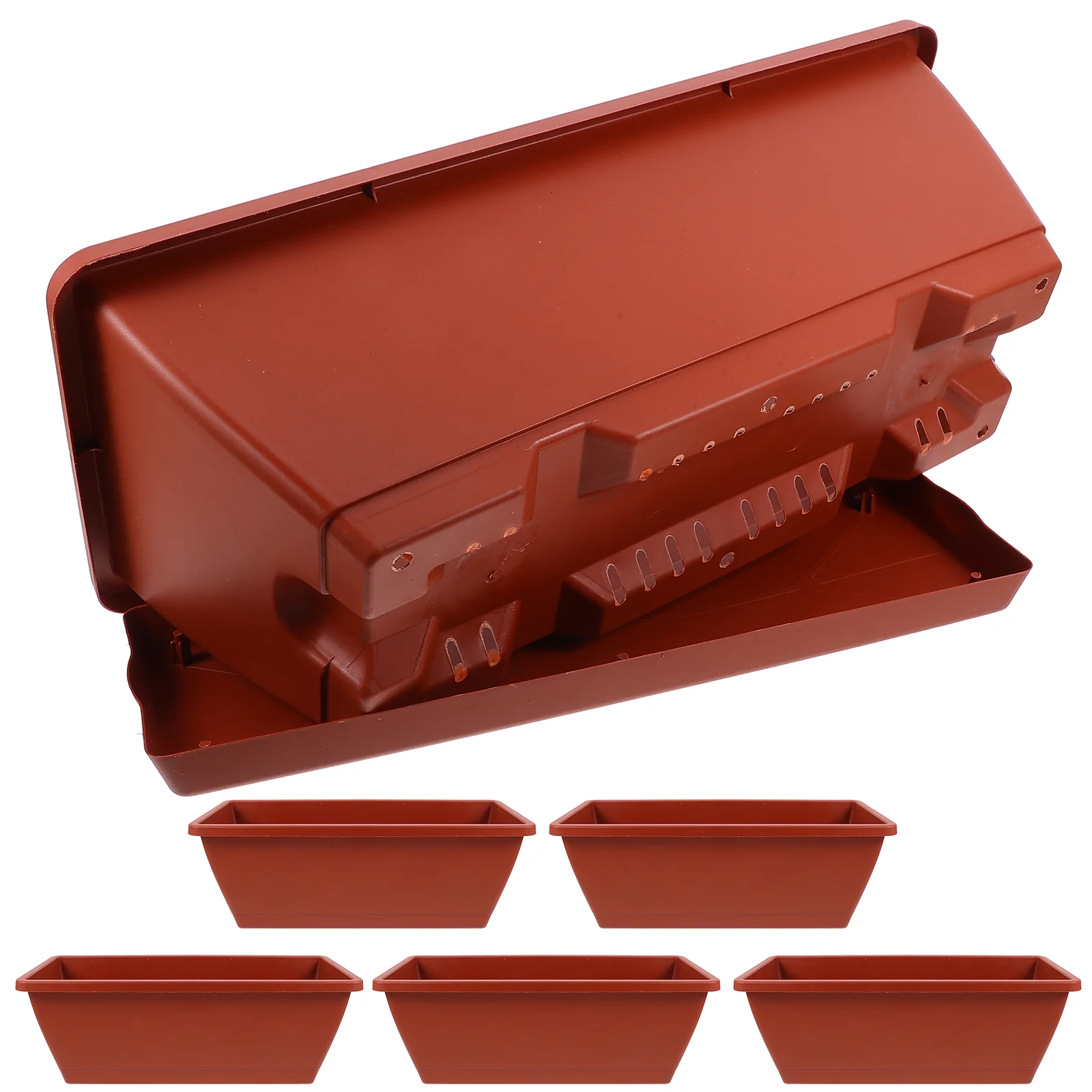 6 Pcs Planter Household Flowerpot Plastic Holder Vase Garden Decorations Rectangular Balcony Home Large Bonsai Container Office
6 Pcs Planter Household Flowerpot Plastic Holder Vase Garden Decorations Rectangular Balcony Home Large Bonsai Container Office