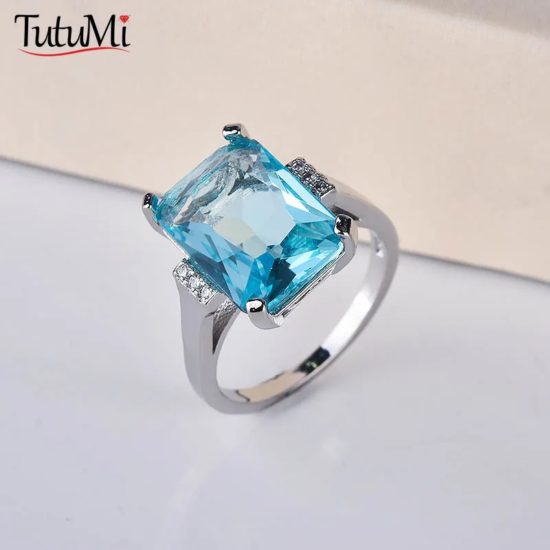 925 Sterling Silver Square Blue Gem Ring for Women Luxury Wedding Jewelry Party Gift 2024
925 Sterling Silver Square Blue Gem Ring for Women Luxury Wedding Jewelry Party Gift 2024