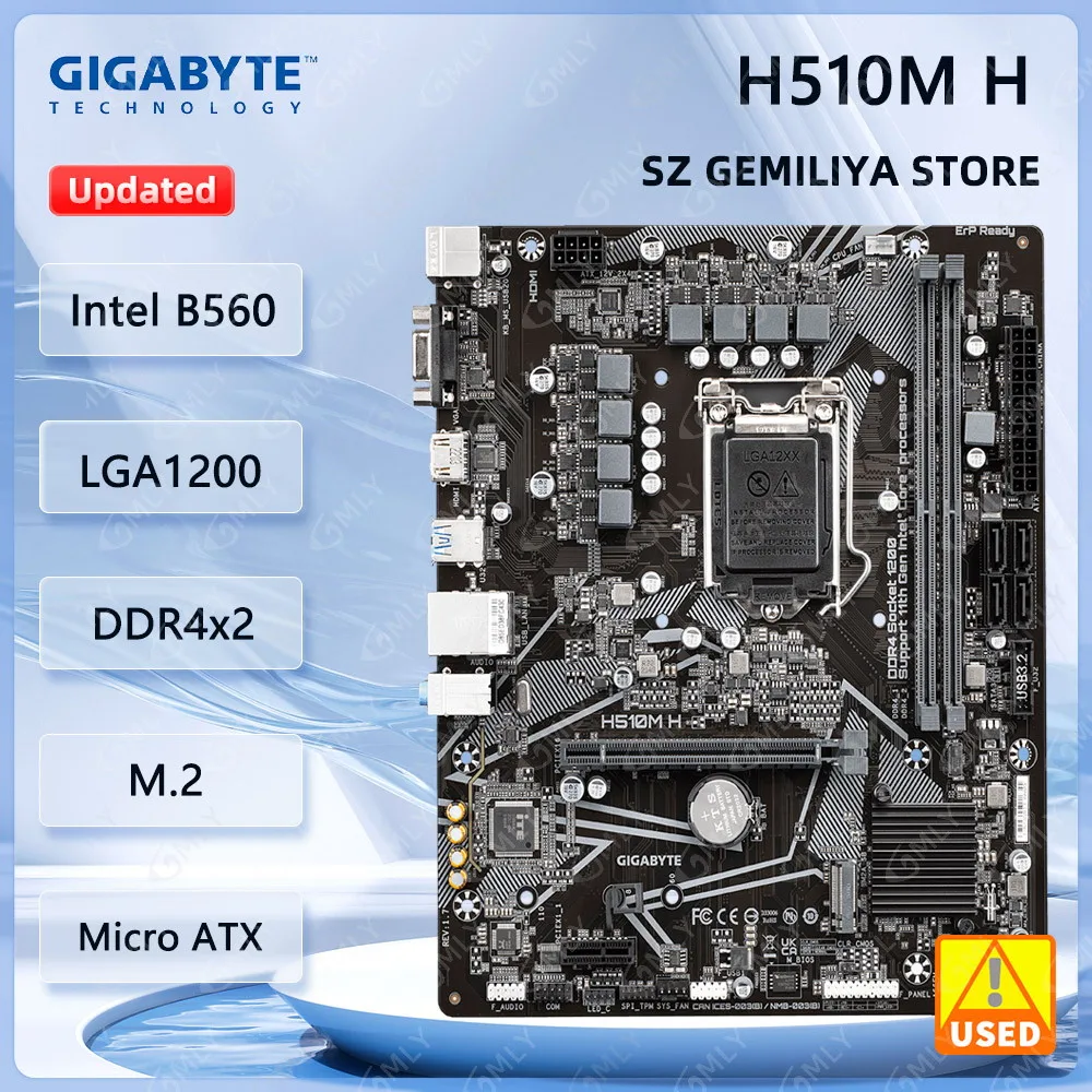 GIGABYTE H510M H Motherboard INTEL H470 LGA 1200 support i7-10700K 10900F 10600K 10400F i3-10100 cpu DDR4 64GB M.2 Micro ATX
GIGABYTE H510M H Motherboard INTEL H470 LGA 1200 support i7-10700K 10900F 10600K 10400F i3-10100 cpu DDR4 64GB M.2 Micro ATX