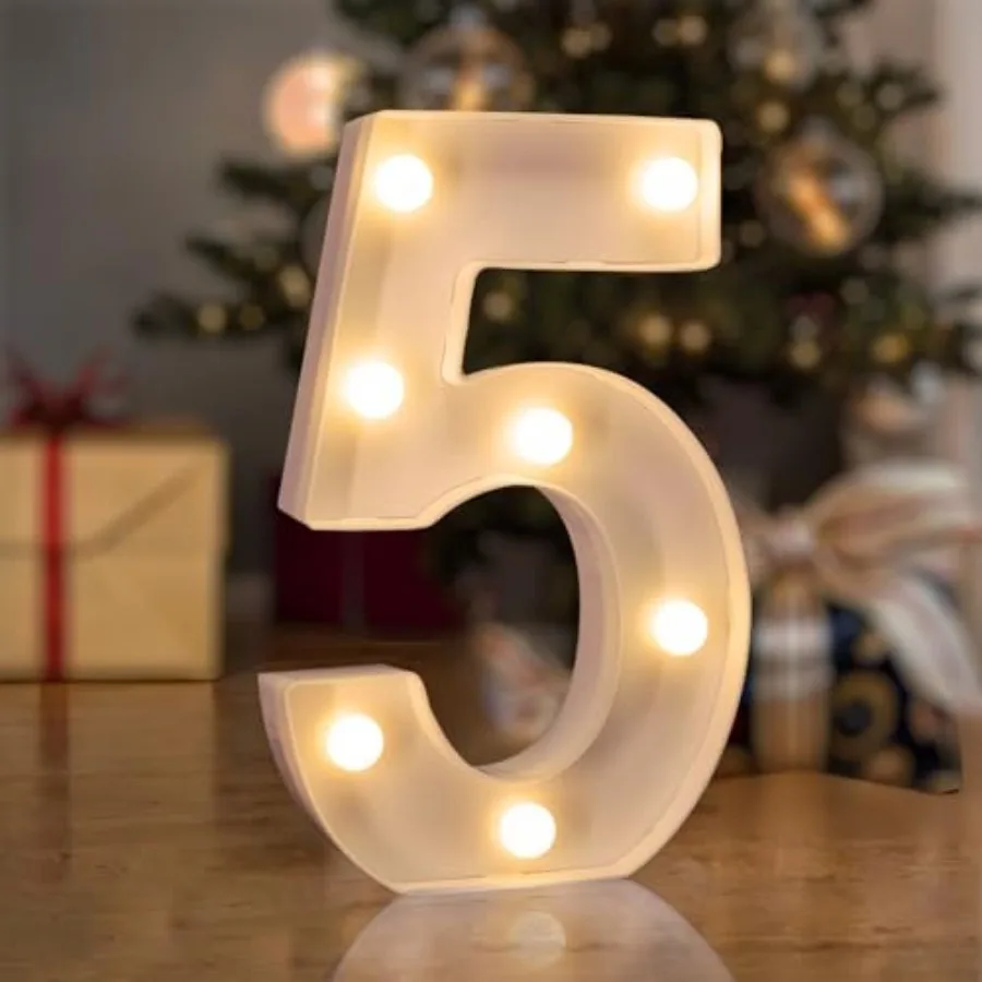 LED Light Up Numbers 5, Lighted Numbers for Parties, Battery Operated Number Light Sign for Night Lights, Wedding, Birthday, Pa
LED Light Up Numbers 5, Lighted Numbers for Parties, Battery Operated Number Light Sign for Night Lights, Wedding, Birthday, Pa