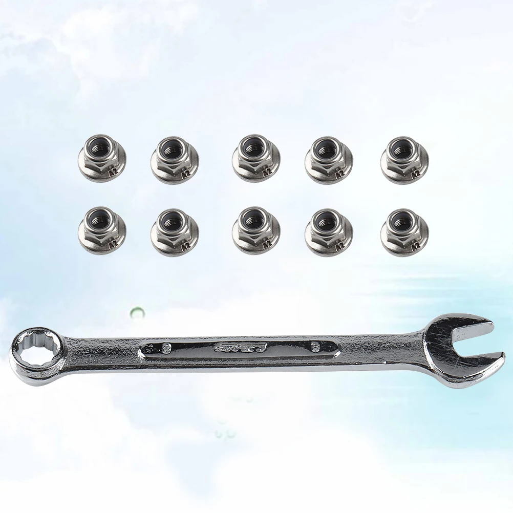 10 Pcs Nut Wrench Combination Wide Flange Self-locking Ratchet Silver Locknut Nylon Insert
10 Pcs Nut Wrench Combination Wide Flange Self-locking Ratchet Silver Locknut Nylon Insert