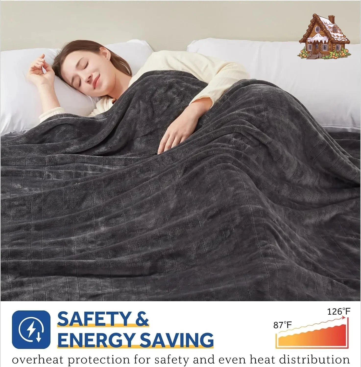 Electric Blanket King Size, Flannel Heated Blanket with Dual Controller, 10 Heat Setting & Auto Shut Off for Bed & Living Room
Electric Blanket King Size, Flannel Heated Blanket with Dual Controller, 10 Heat Setting & Auto Shut Off for Bed & Living Room