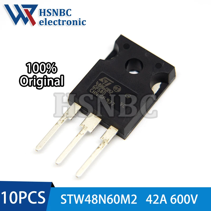 10 шт./лот STW48N60M2 48N60M2 TO-247 42A 600 В N-канальный силовой МОП-транзистор 100% новый оригинальный
10 шт./лот STW48N60M2 48N60M2 TO-247 42A 600 В N-канальный силовой МОП-транзистор 100% новый оригинальный