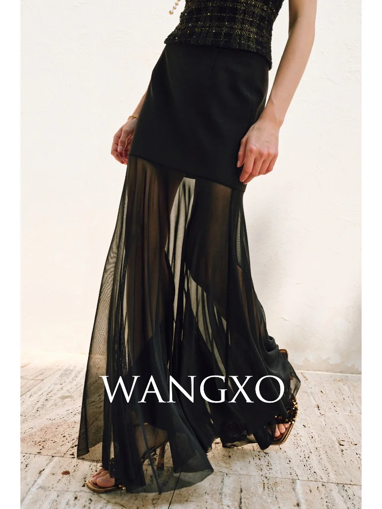 WANGXO Roman Knitted Lightweight See-through Skirt Elegant Lady Commute A-line Midi Skirt Drifting Style Half-length Skirt
WANGXO Roman Knitted Lightweight See-through Skirt Elegant Lady Commute A-line Midi Skirt Drifting Style Half-length Skirt