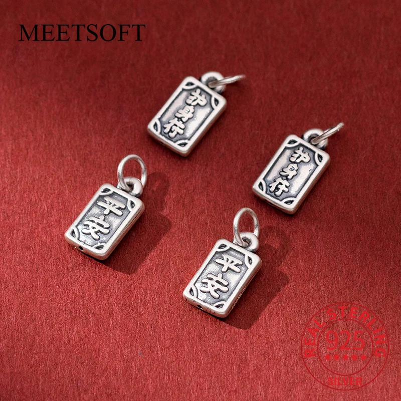 S999 Sterling Silver Chinese Character Safe Amulet Square Pendant Bracelet with Retro Style Pendant Hand Woven Rope Accessories
S999 Sterling Silver Chinese Character Safe Amulet Square Pendant Bracelet with Retro Style Pendant Hand Woven Rope Accessories
