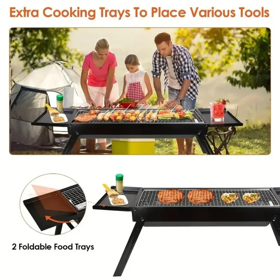 Portable 23 stainless steel charcoal grill, foldable and compact for outdoor BBQ, camping, picnics, and parties. Ideal for 3-5
Portable 23 stainless steel charcoal grill, foldable and compact for outdoor BBQ, camping, picnics, and parties. Ideal for 3-5