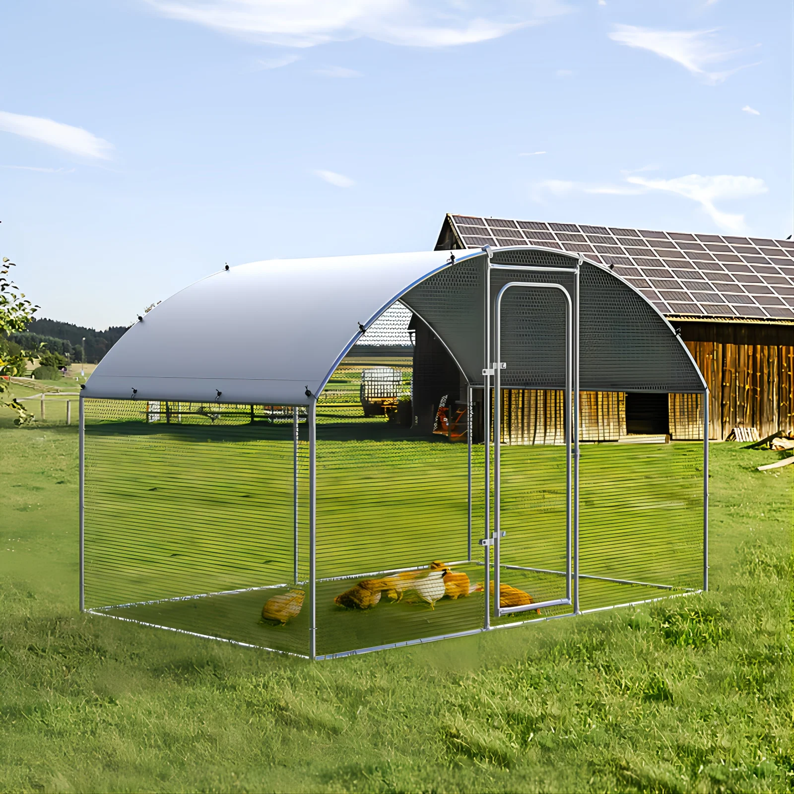 Chicken Coop Metal Large Chicken Run for Yard Chicken Pen Outdoor Heavy Duty Poultry Cage with And Anti-Ultraviolet Cover for Outdoor Farm Use
Chicken Coop Metal Large Chicken Run for Yard Chicken Pen Outdoor Heavy Duty Poultry Cage with And Anti-Ultraviolet Cover for Outdoor Farm Use