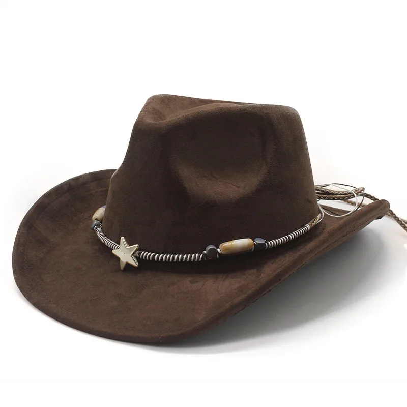 Bohemian Style Ethnic Suede Hat Belt Unisex Couple Hat Western Cowboy Top Hat
Bohemian Style Ethnic Suede Hat Belt Unisex Couple Hat Western Cowboy Top Hat