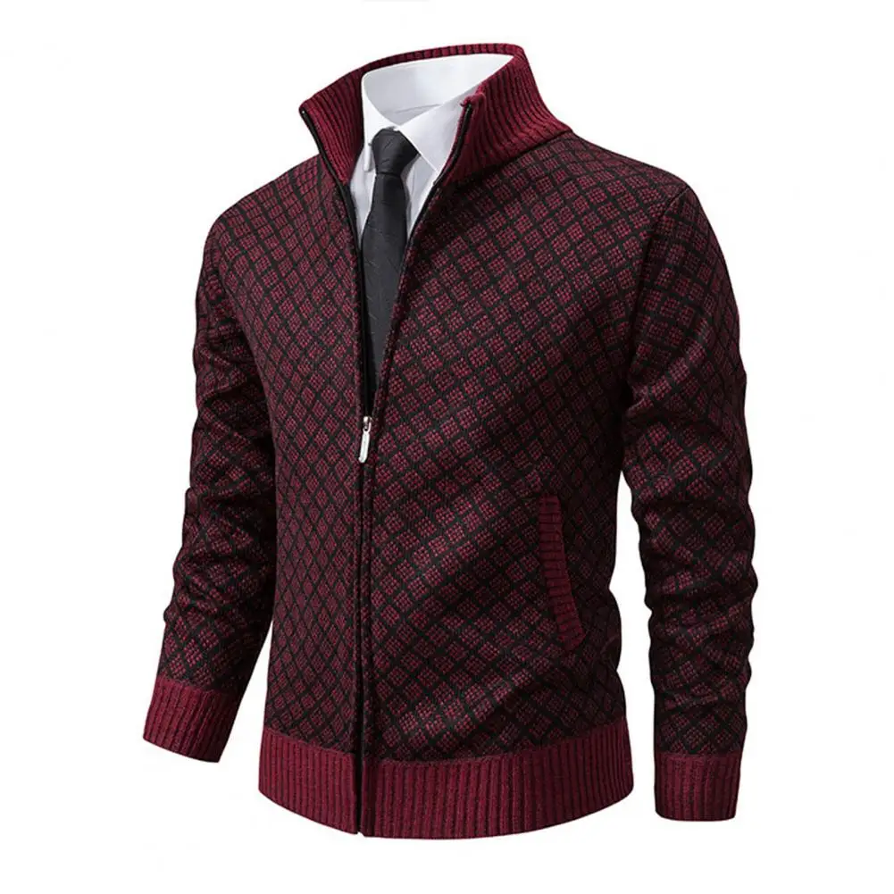 Stand Collar Knitted Sweater Stylish Men's Knitted Cardigan Sweater Warm Soft Fashionable Coat Jacket for Fall Winter Zipper
Stand Collar Knitted Sweater Stylish Men's Knitted Cardigan Sweater Warm Soft Fashionable Coat Jacket for Fall Winter Zipper